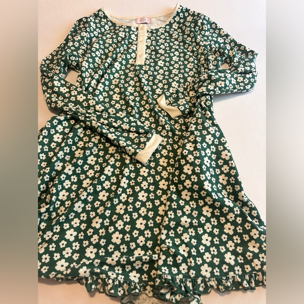 SweetHoney Green Floral Nightgown with Cream Trim - Picture 5 of 10